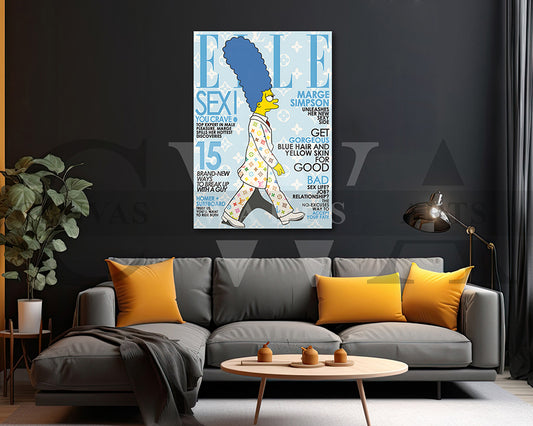 Marge Simpson Fashion Week Canvas Print