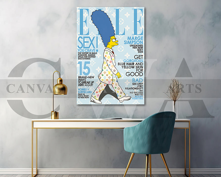 Marge Simpson Fashion Week Canvas Print