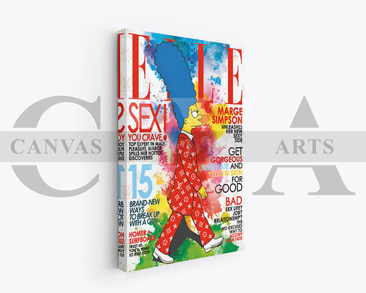 Marge Simpson Fashion Week Canvas Wall Art