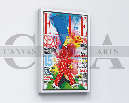 Marge Simpson Fashion Week Canvas Wall Art