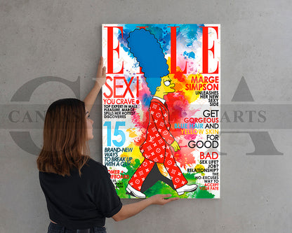 Marge Simpson Fashion Week Canvas Wall Art