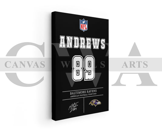 Mark Andrews Jersey Canvas Wall Art NFL Jersey Poster Print American Football Jersey Canvas Print