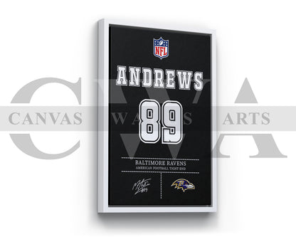 Mark Andrews Jersey Canvas Wall Art NFL Jersey Poster Print American Football Jersey Canvas Print