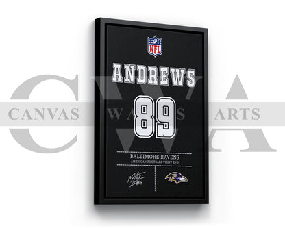 Mark Andrews Jersey Canvas Wall Art NFL Jersey Poster Print American Football Jersey Canvas Print