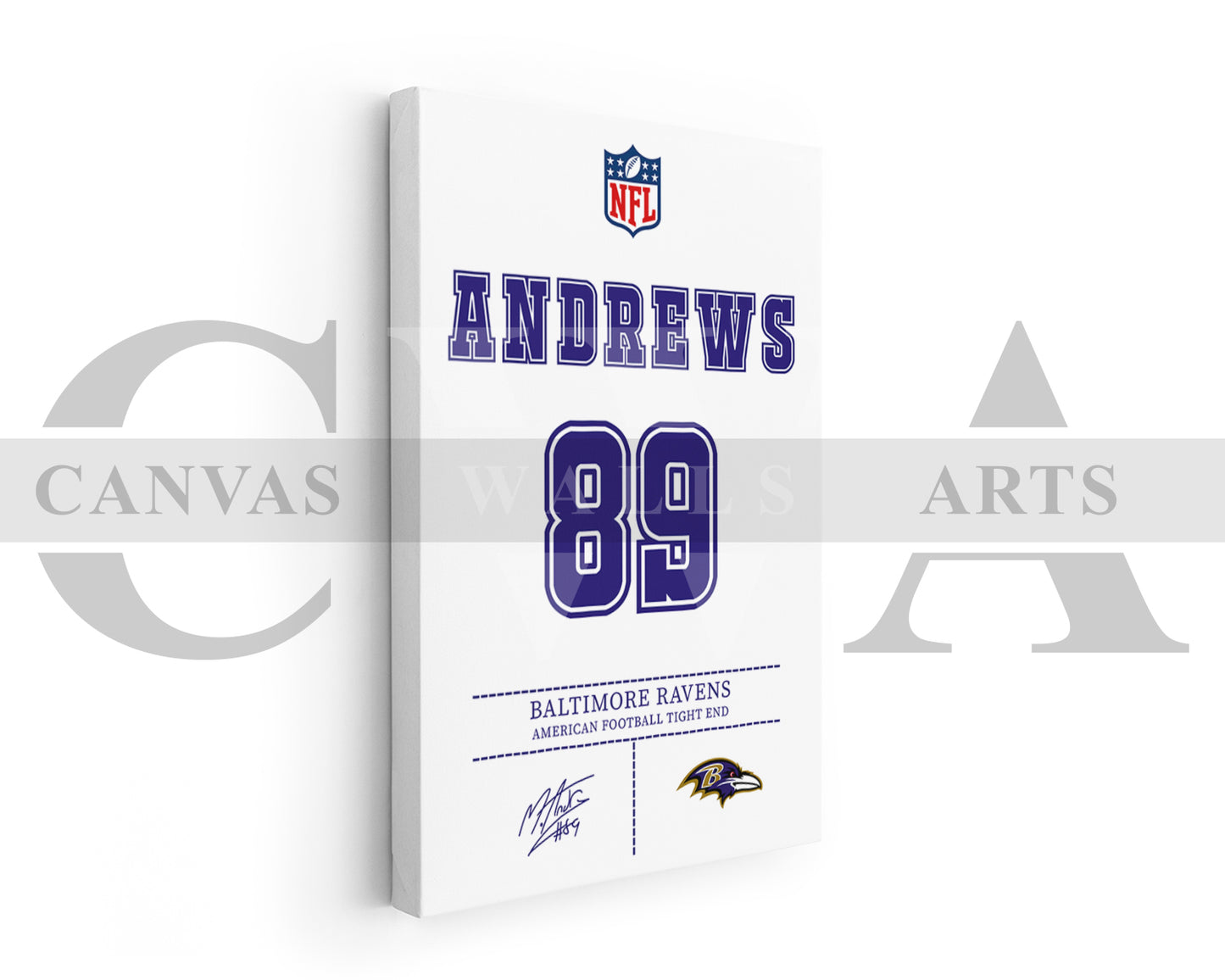 Mark Andrews Jersey Canvas Wall Art NFL Jersey Poster Print American Football Sports Canvas Print