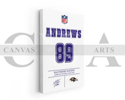 Mark Andrews Jersey Canvas Wall Art NFL Jersey Poster Print American Football Sports Canvas Print
