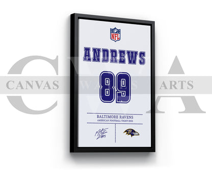 Mark Andrews Jersey Canvas Wall Art NFL Jersey Poster Print American Football Sports Canvas Print