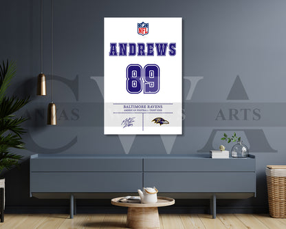 Mark Andrews Jersey Canvas Wall Art NFL Jersey Poster Print American Football Sports Canvas Print