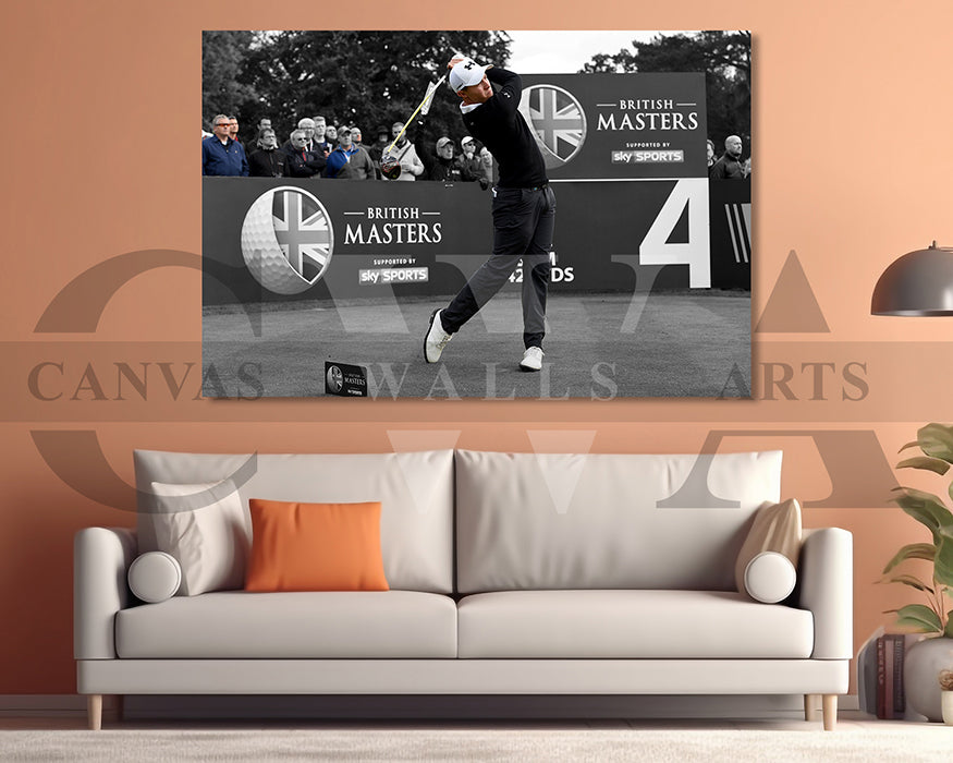 Matthew Fitzpatrick Black & White Canvas Art Golf Canvas Wall Art