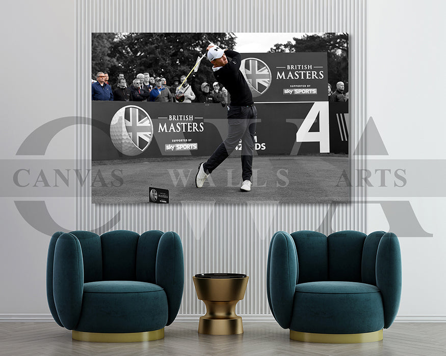 Matthew Fitzpatrick Black & White Canvas Art Golf Canvas Wall Art