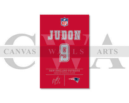Matthew Judon Jersey Canvas Wall Art NFL Jersey Poster Print American Football Sports Canvas Print