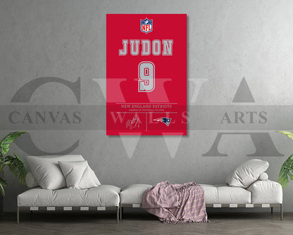 Matthew Judon Jersey Canvas Wall Art NFL Jersey Poster Print American Football Sports Canvas Print
