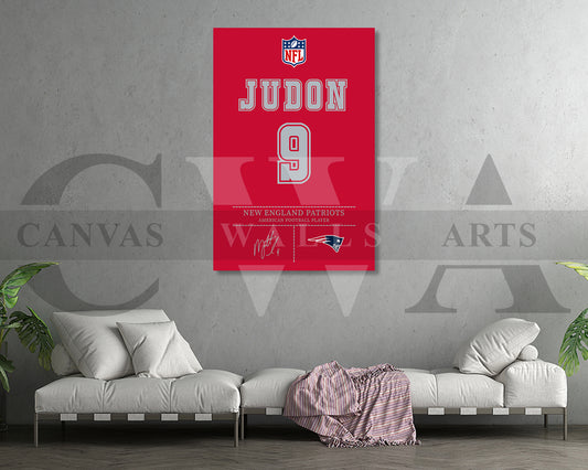 Matthew Judon Jersey Canvas Wall Art NFL Jersey Poster Print American Football Sports Canvas Print