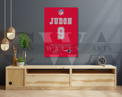 Matthew Judon Jersey Canvas Wall Art NFL Jersey Poster Print American Football Sports Canvas Print
