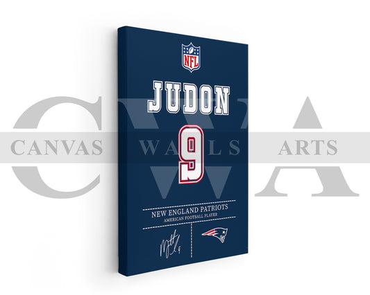 Matthew Judon Jersey Canvas Wall Art NFL Jersey Poster Print Sports Canvas Frame Ready To Hang