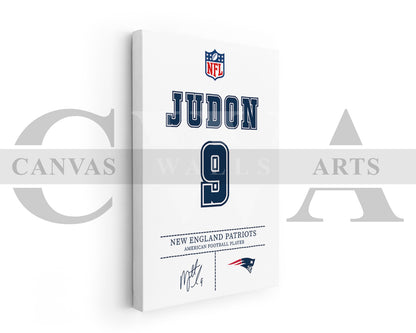 Matthew Judon Jersey Canvas Wall Art NFL Jersey Poster Print American Football Jersey Canvas Print