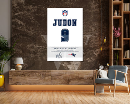 Matthew Judon Jersey Canvas Wall Art NFL Jersey Poster Print American Football Jersey Canvas Print