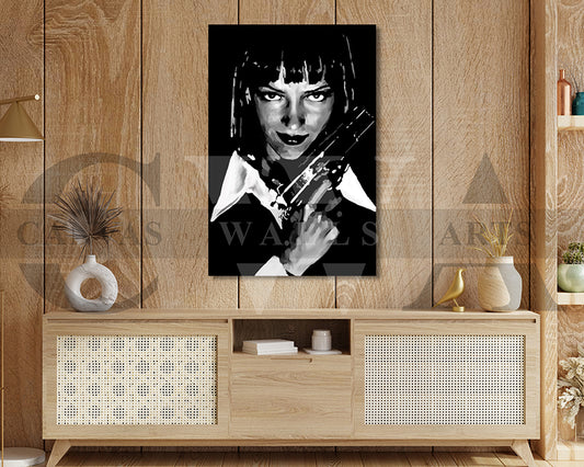 Mia Wallace Canvas Wall Art Abstract Movie Poster