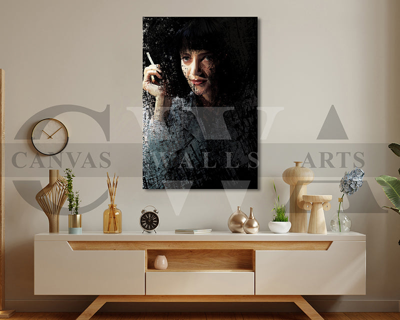 Mia Wallace Canvas Wall Art Abstract Movie Poster