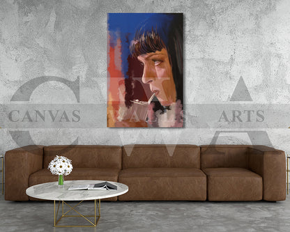 Mia Wallace Canvas Wall Art Abstract Oil Painting Movie Poster
