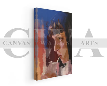 Mia Wallace Canvas Wall Art Abstract Oil Painting Movie Poster