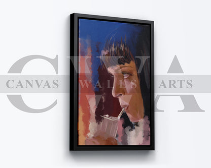 Mia Wallace Canvas Wall Art Abstract Oil Painting Movie Poster