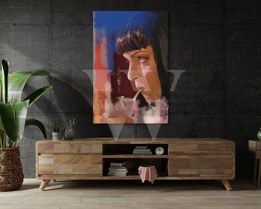 Mia Wallace Canvas Wall Art Abstract Oil Painting Movie Poster