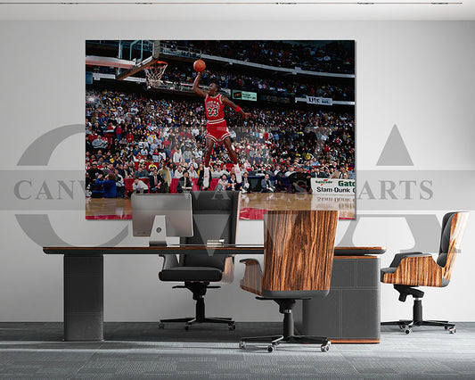 Michael Jordan Dunk Canvas Art Basketball Canvas Wall Art