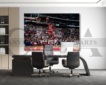Michael Jordan Dunk Canvas Art Basketball Canvas Wall Art
