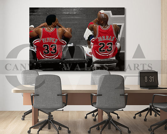 Michael Jordan & Scottie Pippen Canvas Wall Art