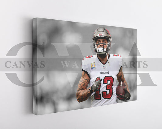 Mike Evans Black & White Canvas Art American Football Canvas Wall Art