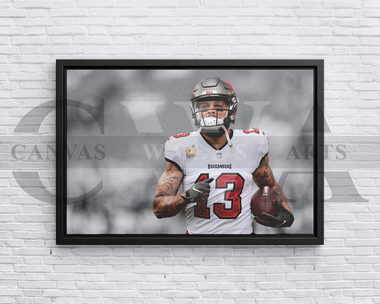 Mike Evans Black & White Canvas Art American Football Canvas Wall Art