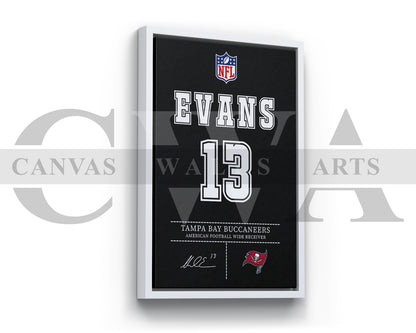 Mike Evans Jersey Canvas Wall Art NFL Jersey Poster Print American Sports Canvas Print