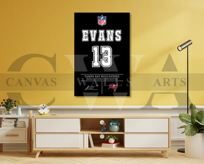Mike Evans Jersey Canvas Wall Art NFL Jersey Poster Print American Sports Canvas Print