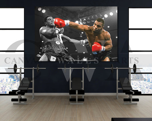Mike Tyson Black & White Canvas Wall Art