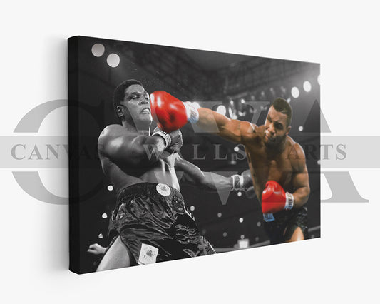 Mike Tyson Black & White Canvas Wall Art