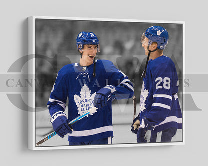 Mitch Marner Black & White Canvas Art Ice hockey Canvas Wall Art