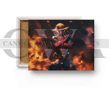 Monkey Di Luffy X Deadpool Canvas Wall Art