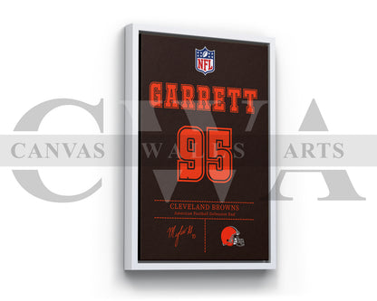 Myles Garrett Jersey Canvas Wall Art NFL Jersey Poster Print American Football Jersey Sports Canvas Print