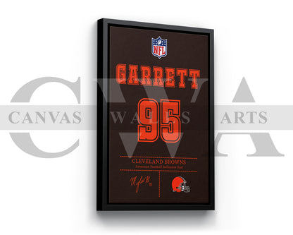 Myles Garrett Jersey Canvas Wall Art NFL Jersey Poster Print American Football Jersey Sports Canvas Print