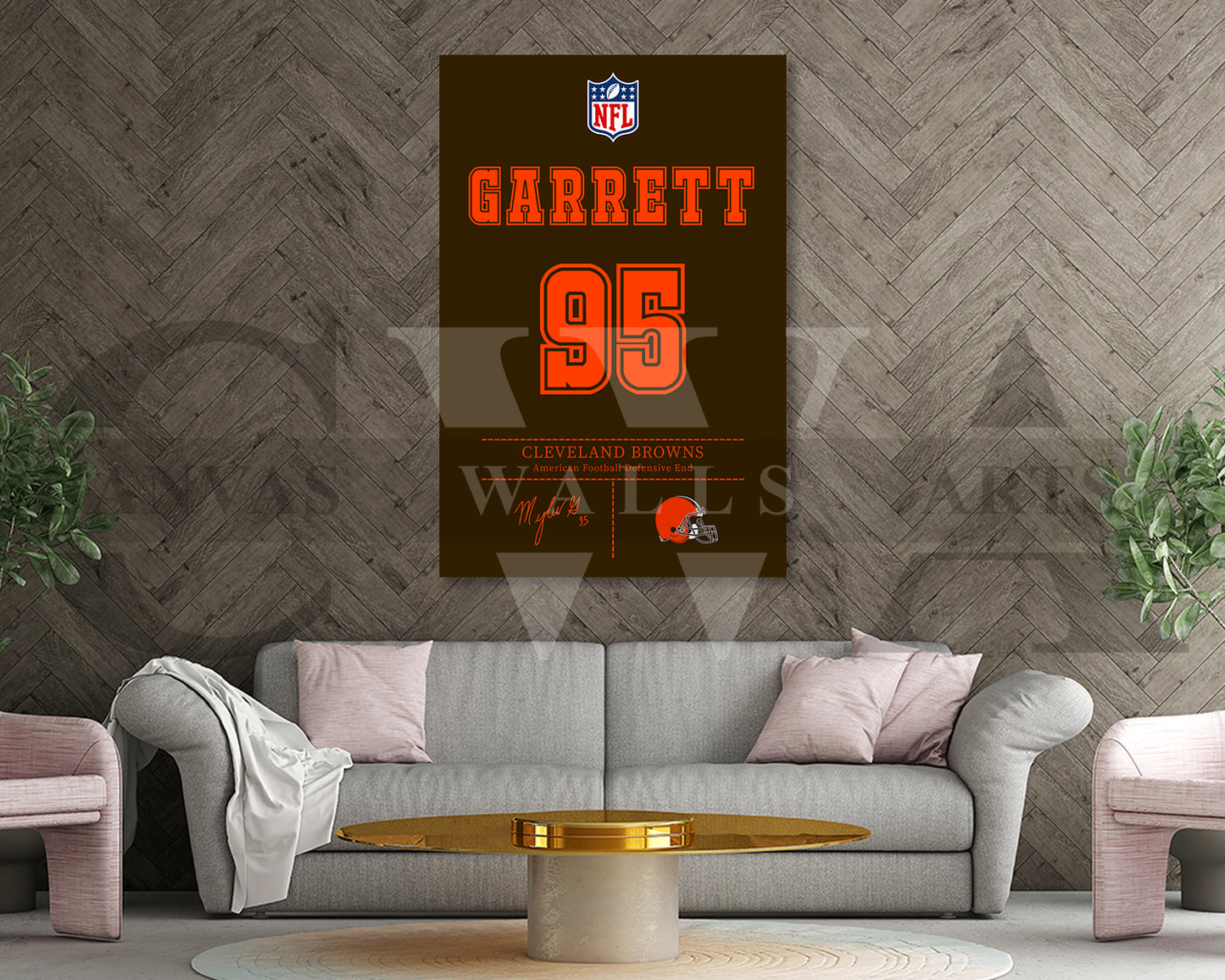 Myles Garrett Jersey Canvas Wall Art NFL Jersey Poster Print American Football Jersey Sports Canvas Print