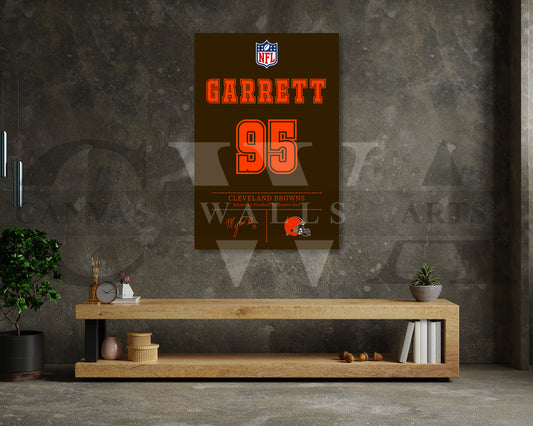 Myles Garrett Jersey Canvas Wall Art NFL Jersey Poster Print American Football Jersey Sports Canvas Print