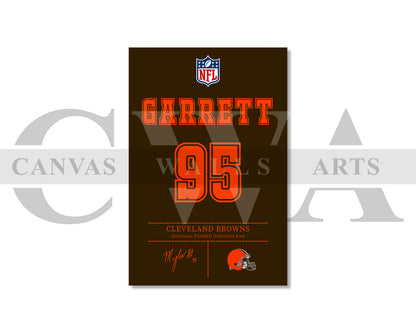 Myles Garrett Jersey Canvas Wall Art NFL Jersey Poster Print American Football Jersey Sports Canvas Print
