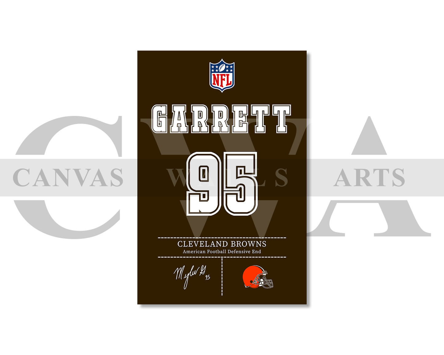 Myles Garrett Jersey Canvas Wall Art NFL Jersey Poster Print American Football Sports Canvas Print