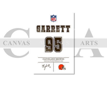 Myles Garrett Jersey Canvas Wall Art NFL Jersey Poster Print Canvas Frame Ready To Hang