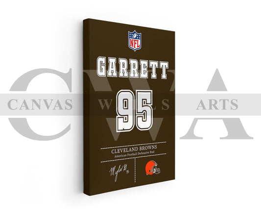 Myles Garrett Jersey Canvas Wall Art NFL Jersey Poster Print American Football Sports Canvas Print
