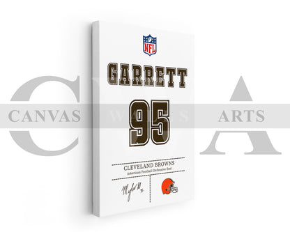 Myles Garrett Jersey Canvas Wall Art NFL Jersey Poster Print Canvas Frame Ready To Hang