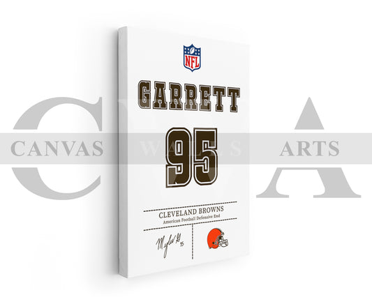 Myles Garrett Jersey Canvas Wall Art NFL Jersey Poster Print Canvas Frame Ready To Hang