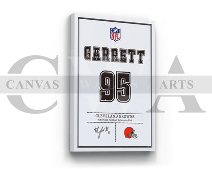 Myles Garrett Jersey Canvas Wall Art NFL Jersey Poster Print Canvas Frame Ready To Hang