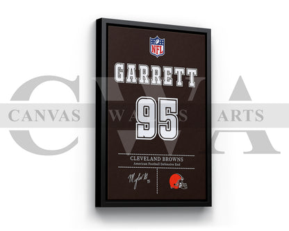 Myles Garrett Jersey Canvas Wall Art NFL Jersey Poster Print American Football Sports Canvas Print
